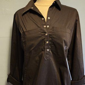 Black 3/4 button womens dress shirt